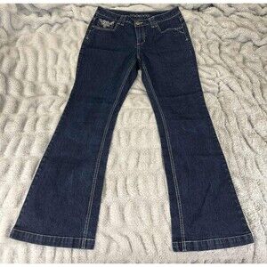 Relativity Jeans Women 10 Bootcut Dark Wash Denim Embroidered Rodeo Western Boho